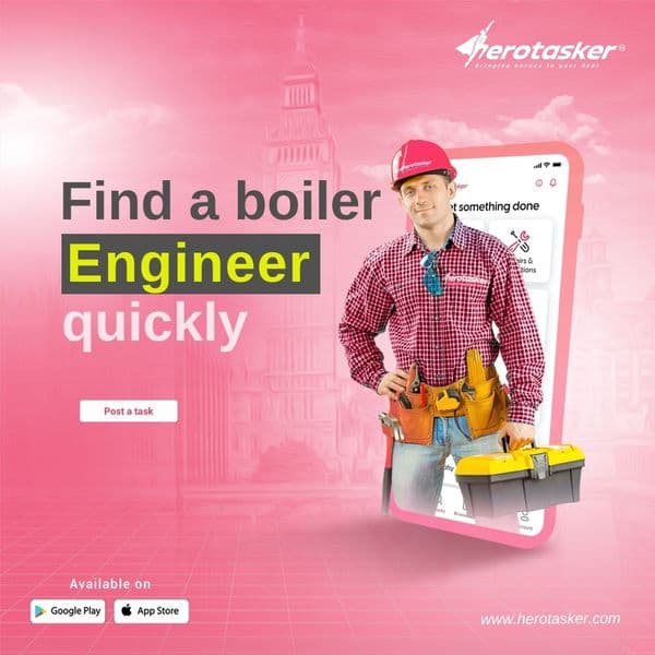 Heating engineer servicing a gas boiler